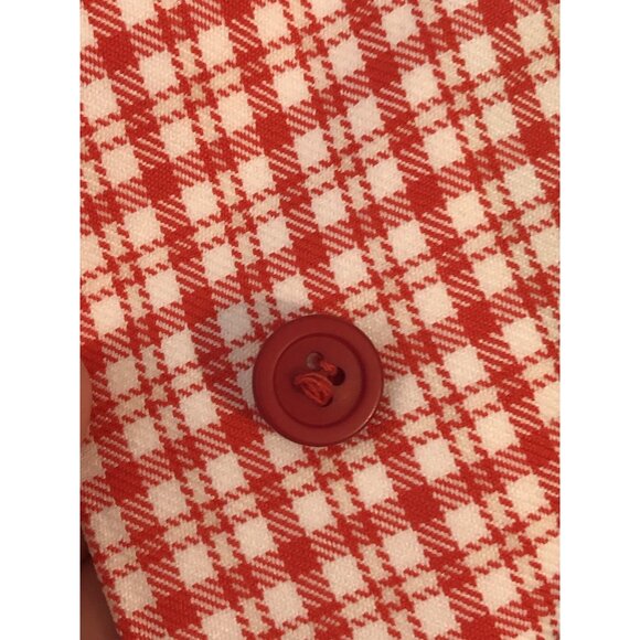 Vintage Style Handmade Tapered Darted Red White Striped Plaid Vest MEASUREMENTS - Picture 6 of 16